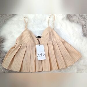 NWT ZARA  Striped Crop Top Size S